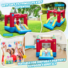 Load image into Gallery viewer, Super Fun Party Theme Bouncy Castle With 480 Watt Blower | Endless Fun | Carry Bag | Stakes | Repair Kit | High Quality | Easy Set Up
