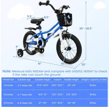 Load image into Gallery viewer, Super Cool 14” Children’s Bicycle Bike W Removable Training Wheels | Ages 3-5 | Bell | Adjustable Seat, Handlebars | Brakes | Enclosed Chain | Easy Assembly
