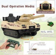 Load image into Gallery viewer, Super Cool 2025 Kids Ride On Car Military Tank 12V | Music | Rotatable Turret &amp; 8 Missiles With 3 Speeds | Rubber Tracks | Lights | Great Seat | Ages 3-8
