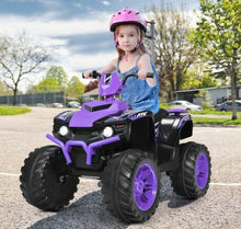 Load image into Gallery viewer, Super Cool 12V Kids Ride On ATV, Car 1 Seater | LED Lights | Heavy Duty Tires | Ages 3-7 | Music | 2 Speeds | Upgraded
