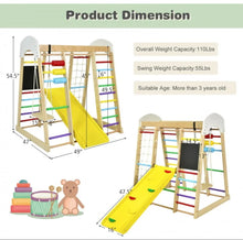 Load image into Gallery viewer, Super Fun 8-in-1 Heavy Duty Climber Playground Play-set For Kids With Slide | Climbing Net | Slide | Rock Climbing | Monkey Bars | Abacus Game | Swing | Drawing Board
