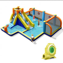 Load image into Gallery viewer, Super Fun Massive Inflatable Soccer Theme Bouncy Park Water Slide,Climbing,735W Blower,Soccer Ball,Carry Bag,Hose,Balls,Repair Kit,Water Cannon,
