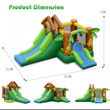 Load image into Gallery viewer, Super Fun Jungle Theme Bouncy Castle House With 750W Blower | Heavy Duty | Waterproof | Indoor | Outdoor | Tear Resistant | Trampoline | Climbing Wall | Long Slide
