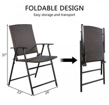 Load image into Gallery viewer, Super Duty Beautiful Set Of 4 Patio Folding Rattan Chairs | Waterproof | Patio Dining Chairs
