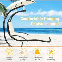Load image into Gallery viewer, Super Relaxing Heavy Duty Patio Hanging Hammock Chaise Lounge Chair With Canopy | Cushion | Comfortable | Easy Set Up
