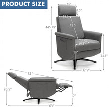 Load image into Gallery viewer, Heavy Duty Relaxing Swivel Comfortable Massage Recliner Single Sofa Chair With Adjustable Headrest | Massage Remote | 8 Massage Modes | Gray
