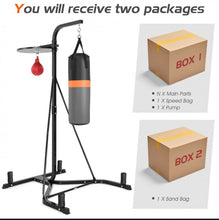 Load image into Gallery viewer, Heavy Duty Modern Boxing Punching Stand With Heavy Bag | 2-in-1 | Resilient Speed Bag | Sturdy Construction
