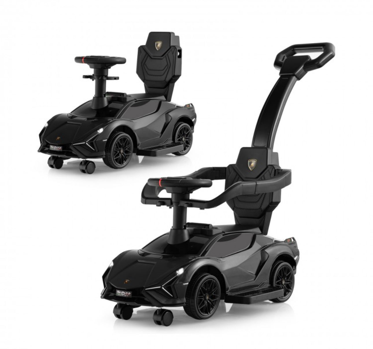 2025 Licensed 3 in 1 Super Cool Lamborghini Push Car / Walking Toy Stroller | Storage | USB | Lights | Sleek Designz
