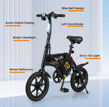 Load image into Gallery viewer, 2025 Super Cool Foldable Electric Bike, Bicycle For Adults | 350W Brushless Motor | 36V Battery | Up To 24KPH | Rubber Tires | 3 Riding Modes
