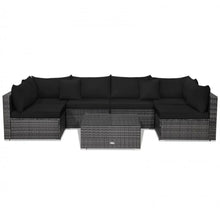 Load image into Gallery viewer, Super Elegant &amp; Relaxing 7 Piece Patio Furniture Rattan Set With Sectional Sofa | Cushions
