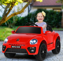 Load image into Gallery viewer, New 2025 | 12V Licensed Volkswagen Beetle Kids Ride On Car 1 Seater Upgraded | Open Doors | Lights | Ages 1-8 | Remote
