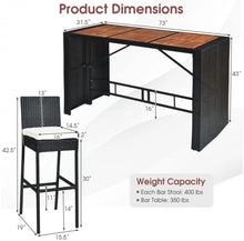 Load image into Gallery viewer, Super Elegant Heavy Duty Acacia Wood Table Top 7-Piece Patio Rattan Wicker Dining Furniture Set
