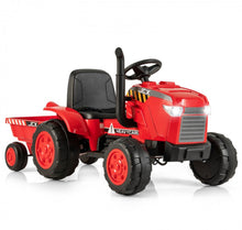 Load image into Gallery viewer, Super Cool 12Volt 2025 Kids Ride On Car Tractor With Trailer | USB | Lights | Horn | Radio | 3-7KPH Approx | Ages 3-8 | Remote
