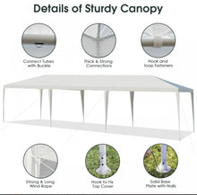 Load image into Gallery viewer, Super Cool Heavy Duty 10x30ft Gazebo Canopy Tent With Ground Stakes, Wind Ropes | Waterproof | Easy Assembly | Patio Tent
