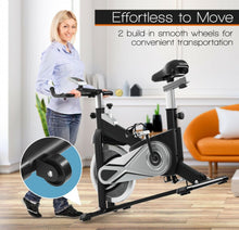 Load image into Gallery viewer, Heavy Duty Quiet Stationary Exercise Bike Cycling Bike With 40lbs Flywheel | Exercise Machine | Professional Seat | Display Monitor | Adjustable Resistance
