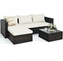 Load image into Gallery viewer, Super Relaxing 5 Pieces Patio Rattan Sectional Furniture Set With Cushions | Coffee Table
