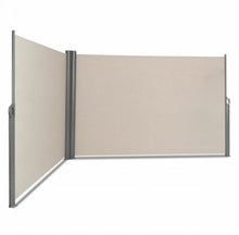 Load image into Gallery viewer, Heavy Duty Elegant Patio Retractable Double Folding Side Awning Screen Divider 237x71 inch
