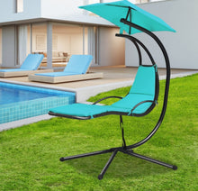Load image into Gallery viewer, Super Relaxing Heavy Duty Patio Hanging Hammock Chaise Lounge Chair With Canopy | Cushion | Comfortable | Easy Set Up
