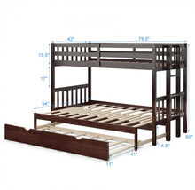 Load image into Gallery viewer, Heavy Duty Modern 4-in-1 Design Twin Pull-Out Bunk Bed With Trundle Wooden Ladder | High Guardrail | Sturdy Bed Board
