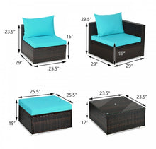 Load image into Gallery viewer, Super Relaxing 5 Pieces Patio Rattan Sectional Furniture Set With Cushions | Coffee Table
