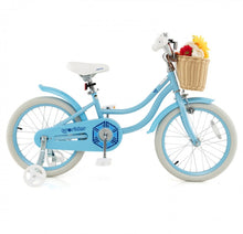 Load image into Gallery viewer, Super Awesome Children’s 18” Pedal Bicycle Bike Adjustable Handlebars, Seat | Removable Training Wheels | Ages 4-8 | Brakes | Easy Assembly | Heavy-duty
