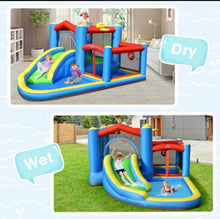 Load image into Gallery viewer, Super Cool Indoor Or Outdoor Inflatable Water Slide Jump Bouncy Castle With Powerful 480W Blower | Easy Set Up / Take Down | High Quality | Carrying Bag
