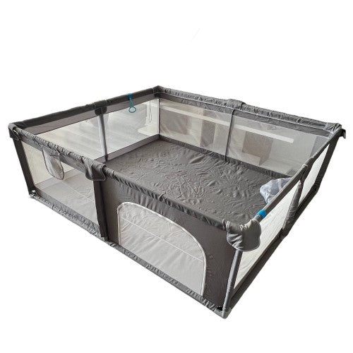 Elite Baby Playpen, 200 x 180 cm Extra Large Playard with 4 Suction Cup Bases, Breathable Mesh, 2 Pull Rings, Storage Bag for Babies, Toddlers