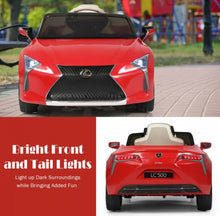 Load image into Gallery viewer, 2025 Licensed 12V Lexus LC500 12V Kids Ride-On Car 1 Seater Upgraded | Music | Shocks | Bright Lights | Remote | Ages 3-8
