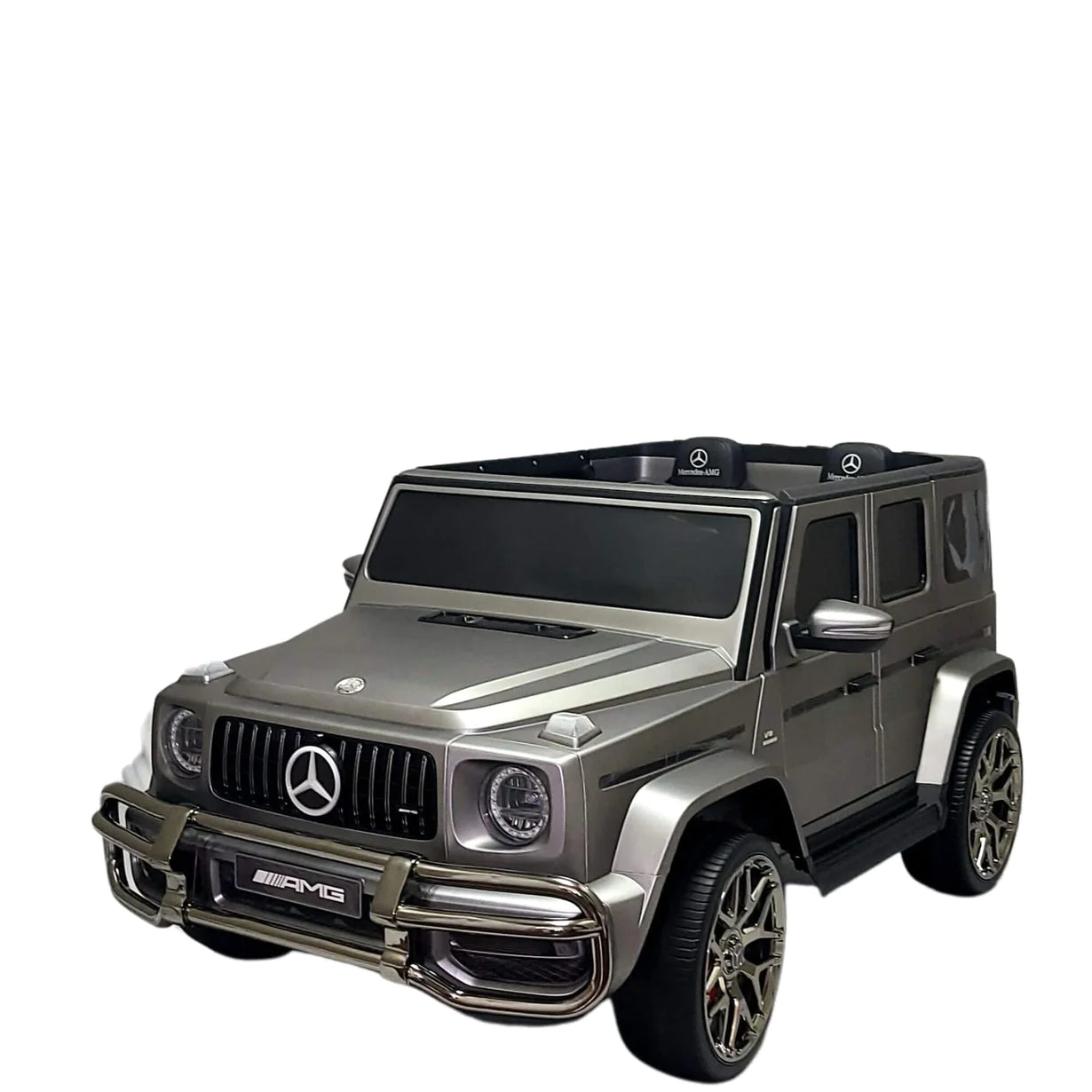 Licensed 2025 Mercedes GWagon G63 Matte Grey Upgraded | 2 Seater | 24V | 4x4 Kids Ride-On | Leather Seats | Rubber Tires | Remote | Light Up Logo