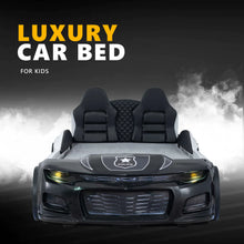 Load image into Gallery viewer, New 2025 Police Camaro Champion Car Bed For Kids With LED Lights | Sound Effects | Upgraded | Twin | Remote
