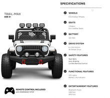 Load image into Gallery viewer, 24V TrailMax XXL 2-Seater 24V4X4/AWD Kids Ride on Truck W/ EVA RubberWheels, BT &amp; RC
