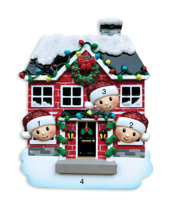Super Cute Home Sweet Home Family Ornament | Poly Resin | Personalized | Multi Head | Christmas | Holidays