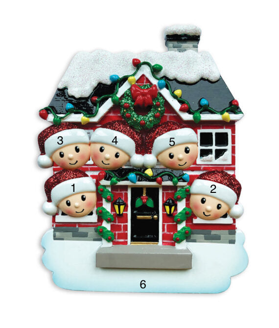 Super Cute Home Sweet Home Family Ornament | Poly Resin | Personalized | Multi Head | Christmas | Holidays