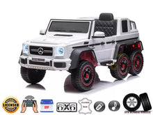 Load image into Gallery viewer, 2024 Licensed Mercedes G63 | 6x6 | 24V Ride-On | Upgraded | Leather Seats | Rubber Tires | Small 2 Seater | Remote
