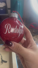Load and play video in Gallery viewer, Custom Reindeer Names Ornament Set | Glitter coated | Memorable
