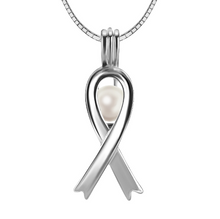 Load image into Gallery viewer, Awareness Ribbon Sterling Silver Cage Necklace Set

