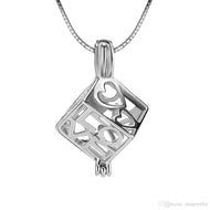 Love Cube Sterling Silver Cage Necklace Set