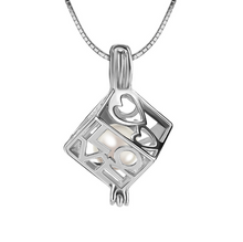 Load image into Gallery viewer, Love Cube Sterling Silver Cage Pendant
