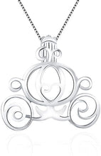 Load image into Gallery viewer, Princess Carriage Sterling Silver Cage Necklace Set
