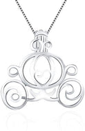 Princess Carriage Sterling Silver Cage Necklace Set