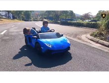 Load and play video in Gallery viewer, New Licensed 2025  Lamborghini SV 24V XXL Ride on Massive 2 seater | Leather Seats | Up to 16KPH | Real Rubber Tires | Can Hold Adult &amp; Child | 180W
