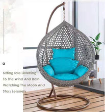 Load image into Gallery viewer, Outdoor Patio Egg Swing Chair W/  Stand, Cushion, Pole, Basket - Heavy Duty Chair In 4 Colours | Cushions in 4 Colours
