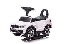 Load image into Gallery viewer, Licensed 2024 BMW M5 4-in-1 Push Pedal Ride On Car Baby Walker W Push Bar, Leather Seat, Foot Rest  Rocking Chair Rails | Rubber Tires
