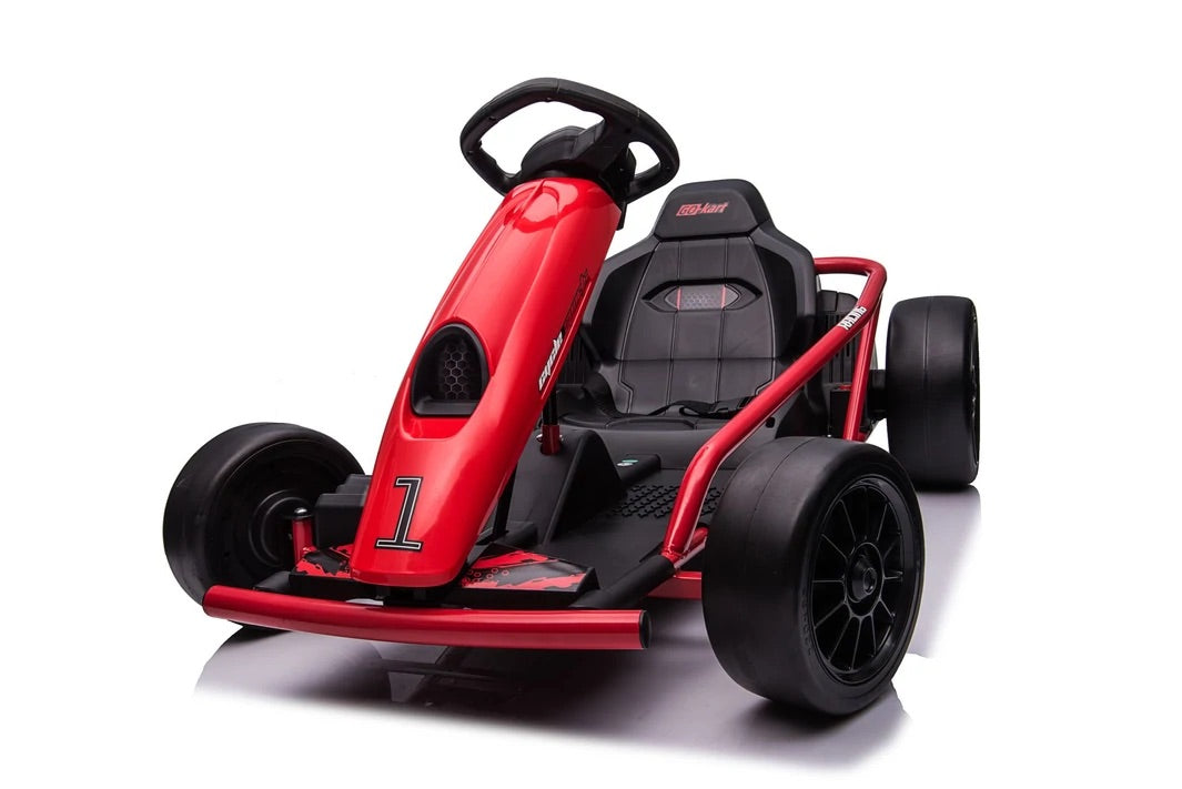 The New 2024 ECD 1 Seater Go Kart 24V Racer Drifter Kids & Adults GoKart | Upgraded Seat | Rubber Wheels