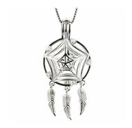 Dream Catcher Sterling Silver Cage Pendant