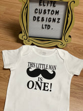 Load image into Gallery viewer, This Little Man Is One Onesie
