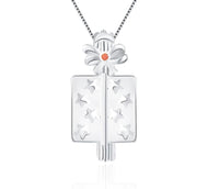Present Sterling Silver Cage Necklace Set