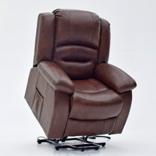 Load image into Gallery viewer, Heavy Duty Modern Power Lift Recliner With Remote | Black Or Brown | Leather | Heat | Massage Setting

