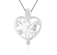 Tree of Life Sterling Silver Cage Necklace Set