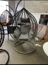 Load image into Gallery viewer, Outdoor Patio Egg Swing Chair W/  Stand, Cushion, Pole, Basket - Heavy Duty Chair In 4 Colours | Cushions in 4 Colours
